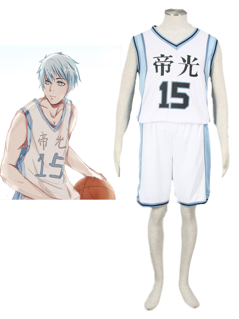 Kuroko's Basketball Taiga Kagami Teikō Middle School's basketball team Uniform White Number 15 Cosplay Costume